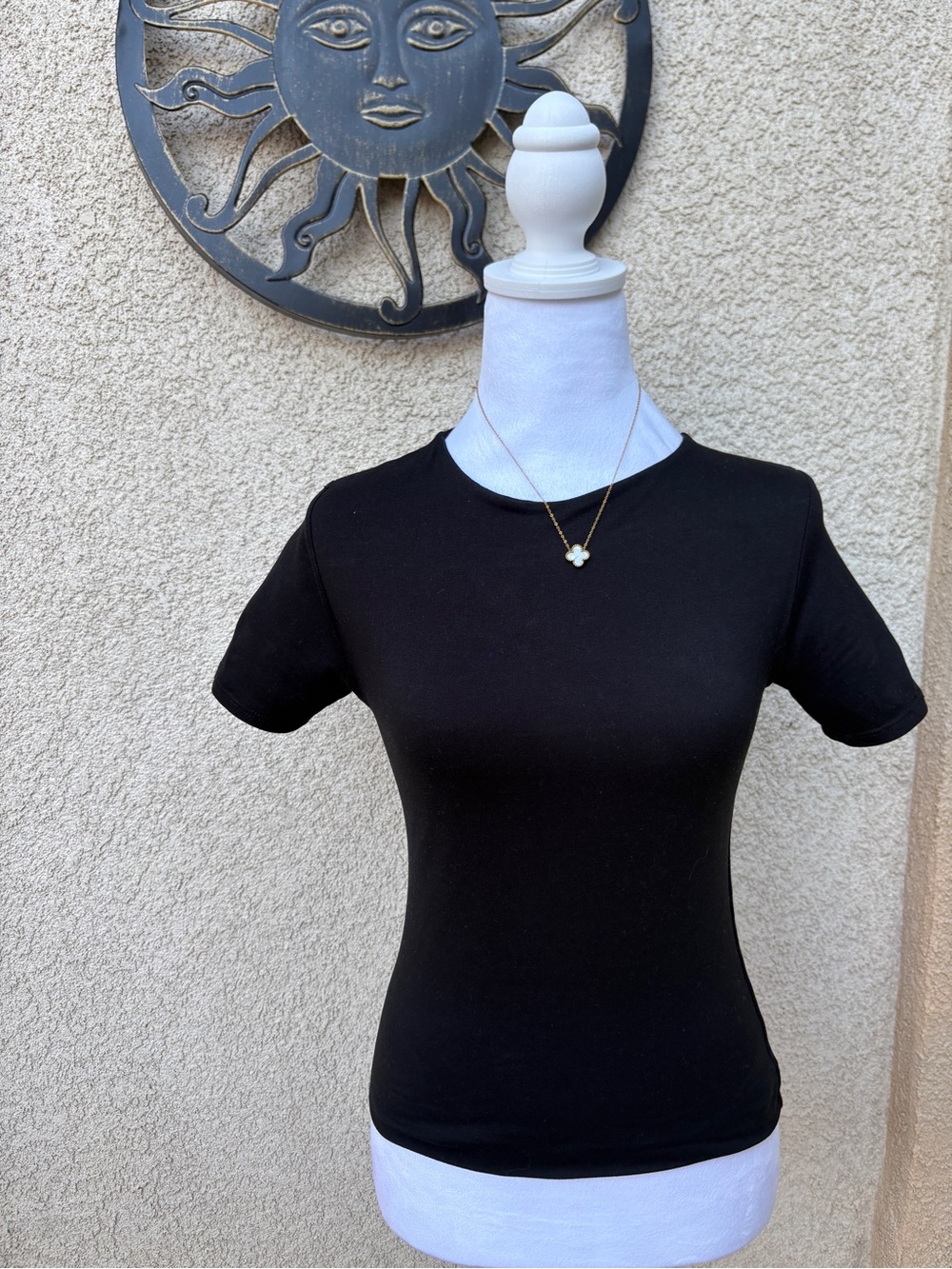 Jova Black Buttery Soft Crewneck Short Sleeve Top Casual Everyday Basics